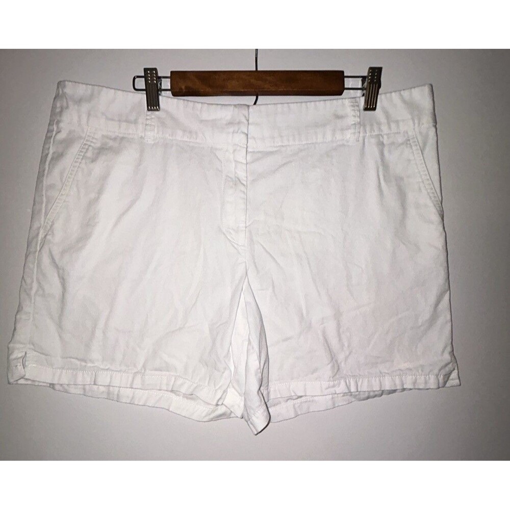 Loft Outlet The Monroe 6 Inch Shorts Womens size 16 White cotton